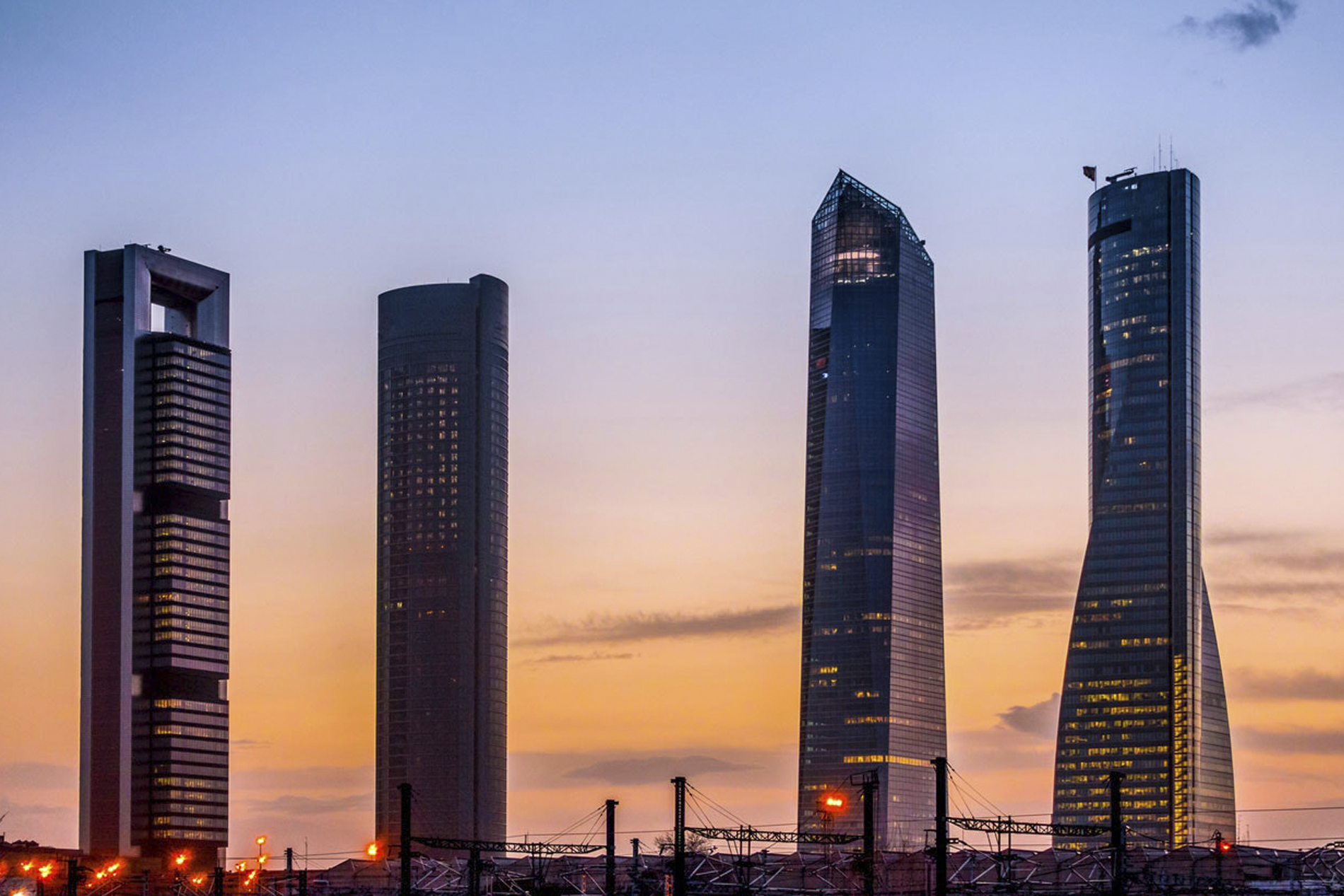 From above: Madrid skyscrapers